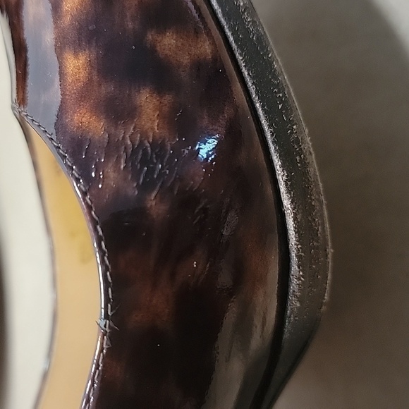 Cole Haan Size 9R Tortoiseshell Peep Toe Heels, Good Condition - Picture 10 of 12